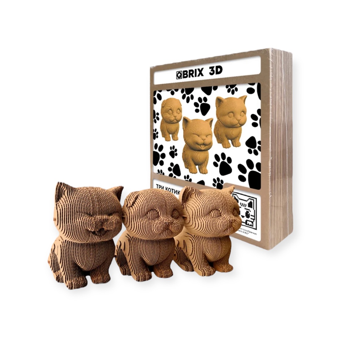 Ստվարաթղթյա 3D փազլ 3 կատու