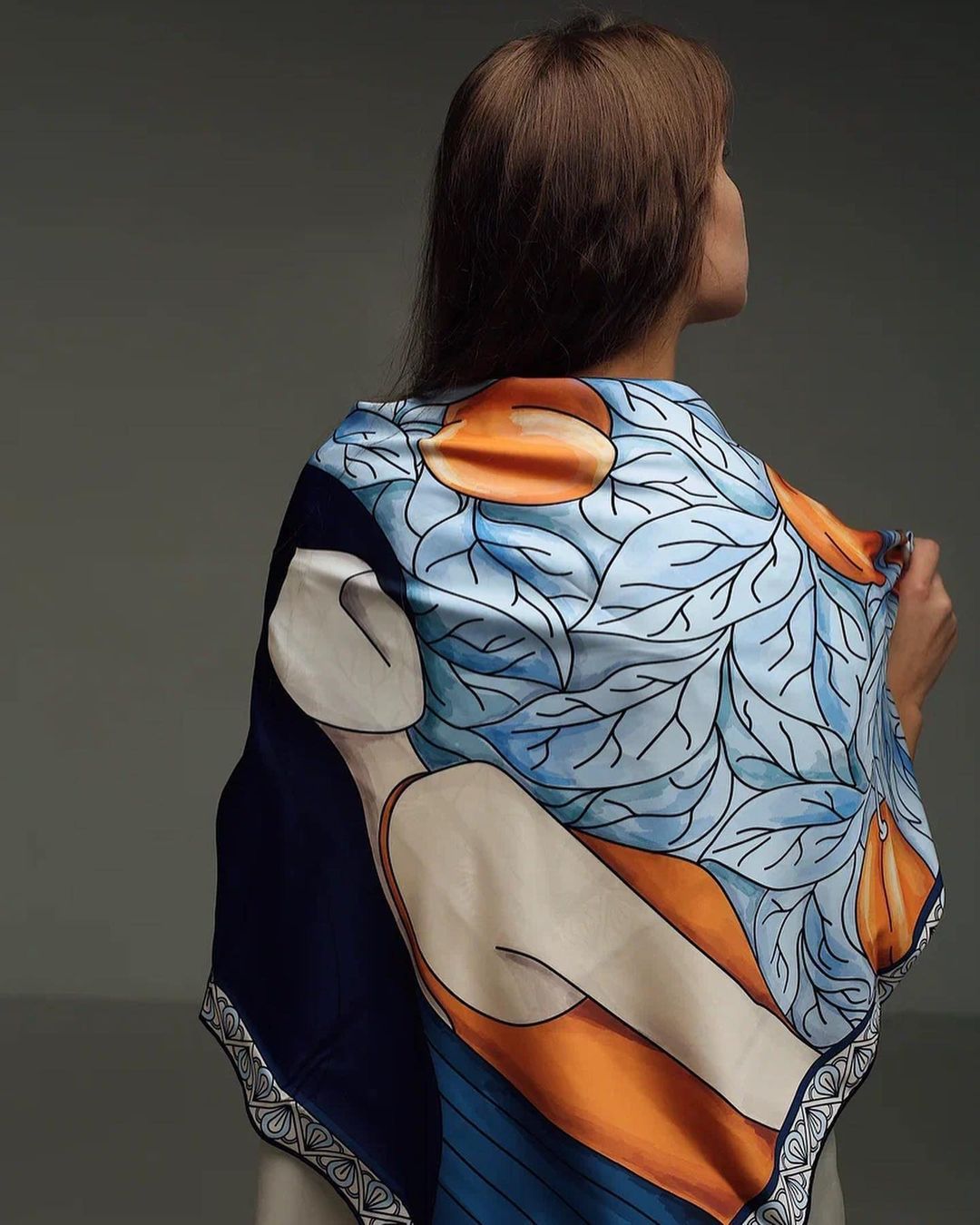 Scarf – Arevaham Jewel “Apricot” 50×50