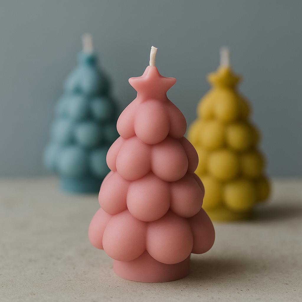 Candle «Christmas tree» - Pink