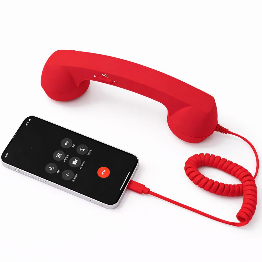 Винтажный телефон — красный